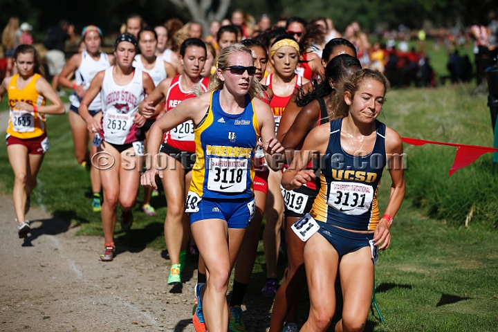 2014StanfordCollWomen-118.JPG - College race at the 2014 Stanford Cross Country Invitational, September 27, Stanford Golf Course, Stanford, California.